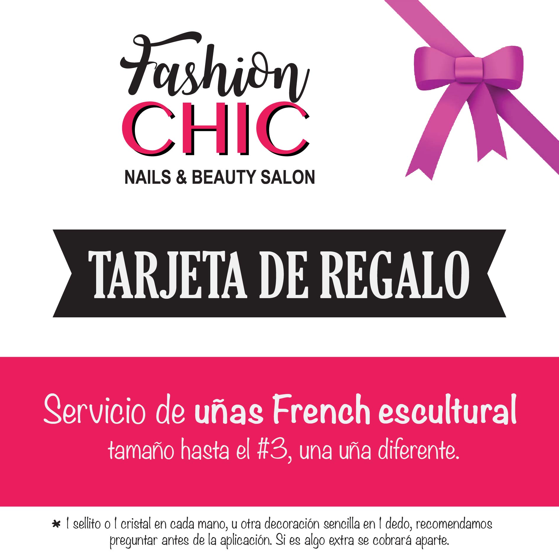 Tarjeta de regalo de uñas acrílicas french – Tienda online de Fashion Chic  Salon